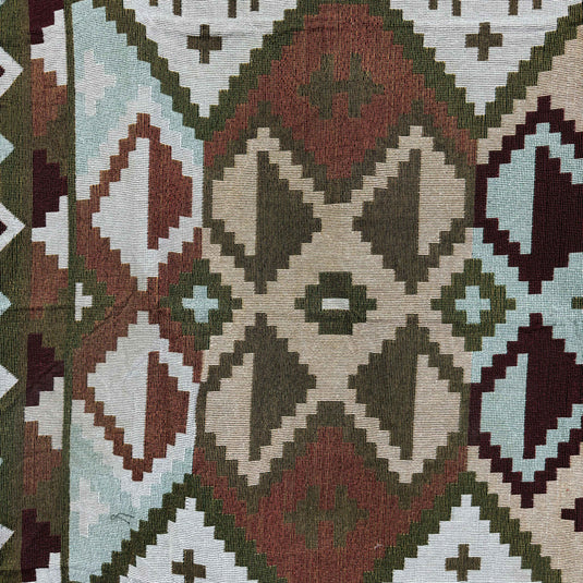 Earthy Geometric Woven Tapestry Blanket | Modern Farmhouse Boho Wall Decor - Fucolina