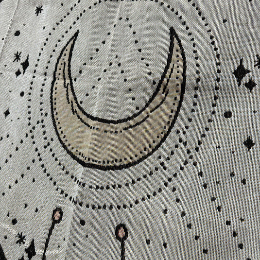 Celestial Butterfly Moon Woven Tapestry | Mystical Witchy Boho Wall Decor - Fucolina