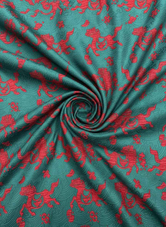 New Chinese Auspicious Beast Pattern Chenille Jacquard Fabric