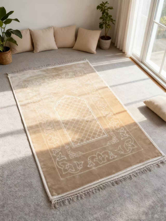 Beige Geometric Arch Prayer Rug - Fucolina