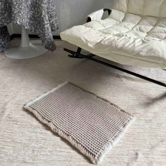 Modern Minimalist Two-color Waffle Weave Floor Mat