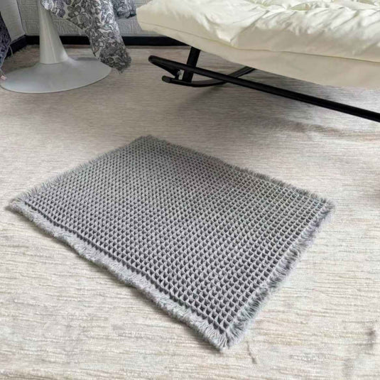 Modern Minimalist Waffle Braid Floor Mat