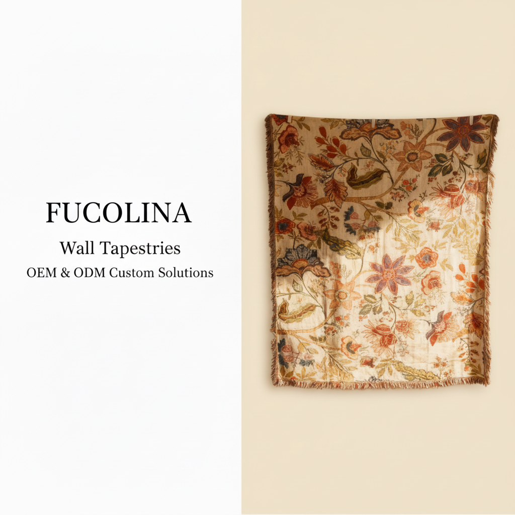 Botanical Floral Jacquard Wall Tapestry - Cottagecore Home Decor OEM Wholesale