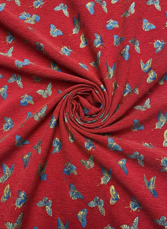 Childlike Butterfly Pattern Chenille Jacquard Fabric