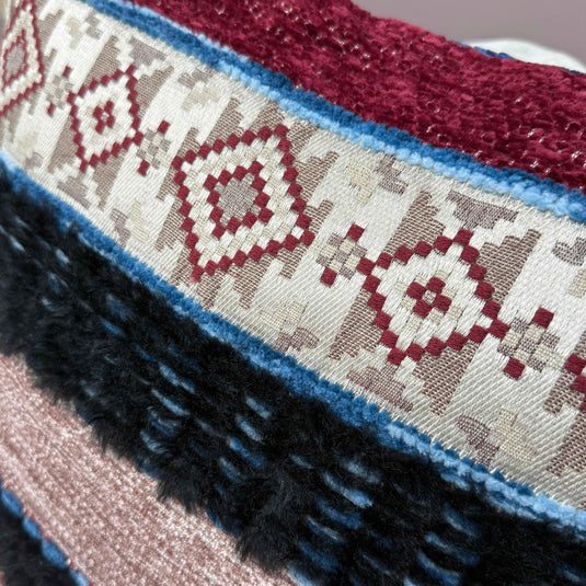 Ethnic - style Geometric - patterned Tassel Jacquard Throw Pillow - Fucolina