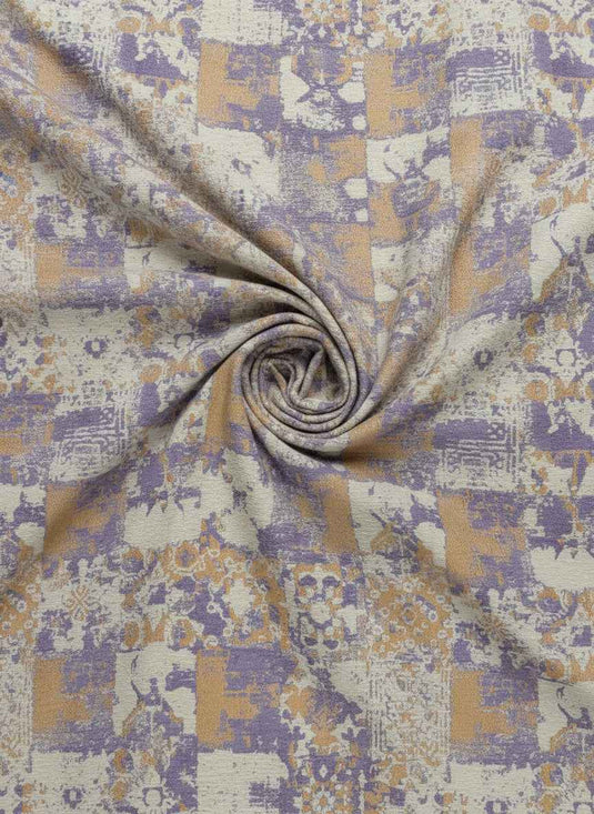 Retro Distressed Geometric Patchwork Chenille Jacquard Fabric