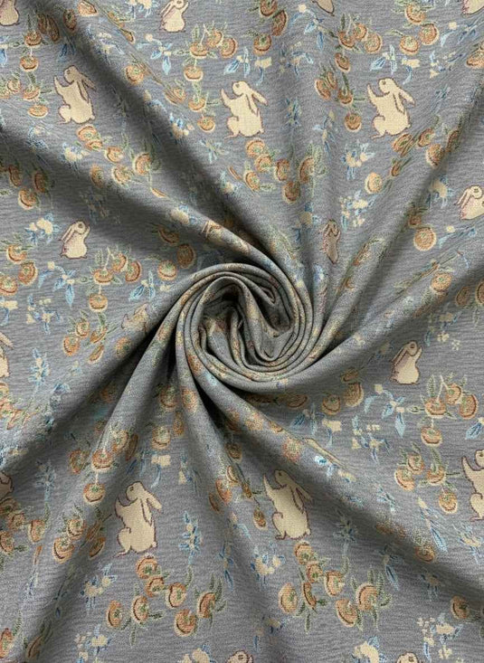 Cute Rabbit Blessing Chenille Jacquard Fabric