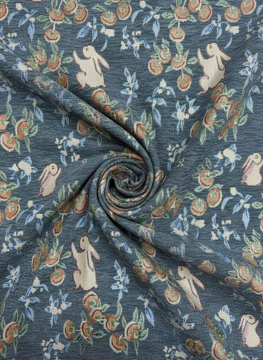 Cute Rabbit Blessing Chenille Jacquard Fabric