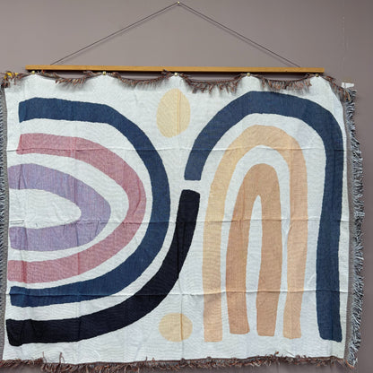 Abstract Rainbow Arches Woven Tapestry | Modern Boho Minimalist Wall Art - Fucolina