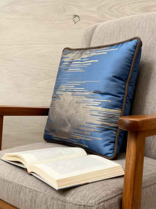 Light Luxury Blue Tone Line Art Throw Pillow(Pillow insert not included)