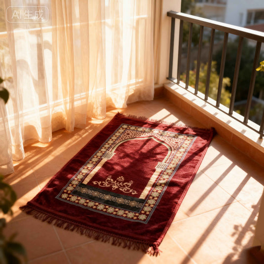 Burgundy Floral Arch Prayer Rug - Fucolina