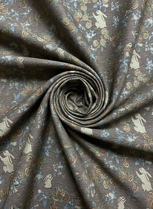 Cute Rabbit Blessing Chenille Jacquard Fabric