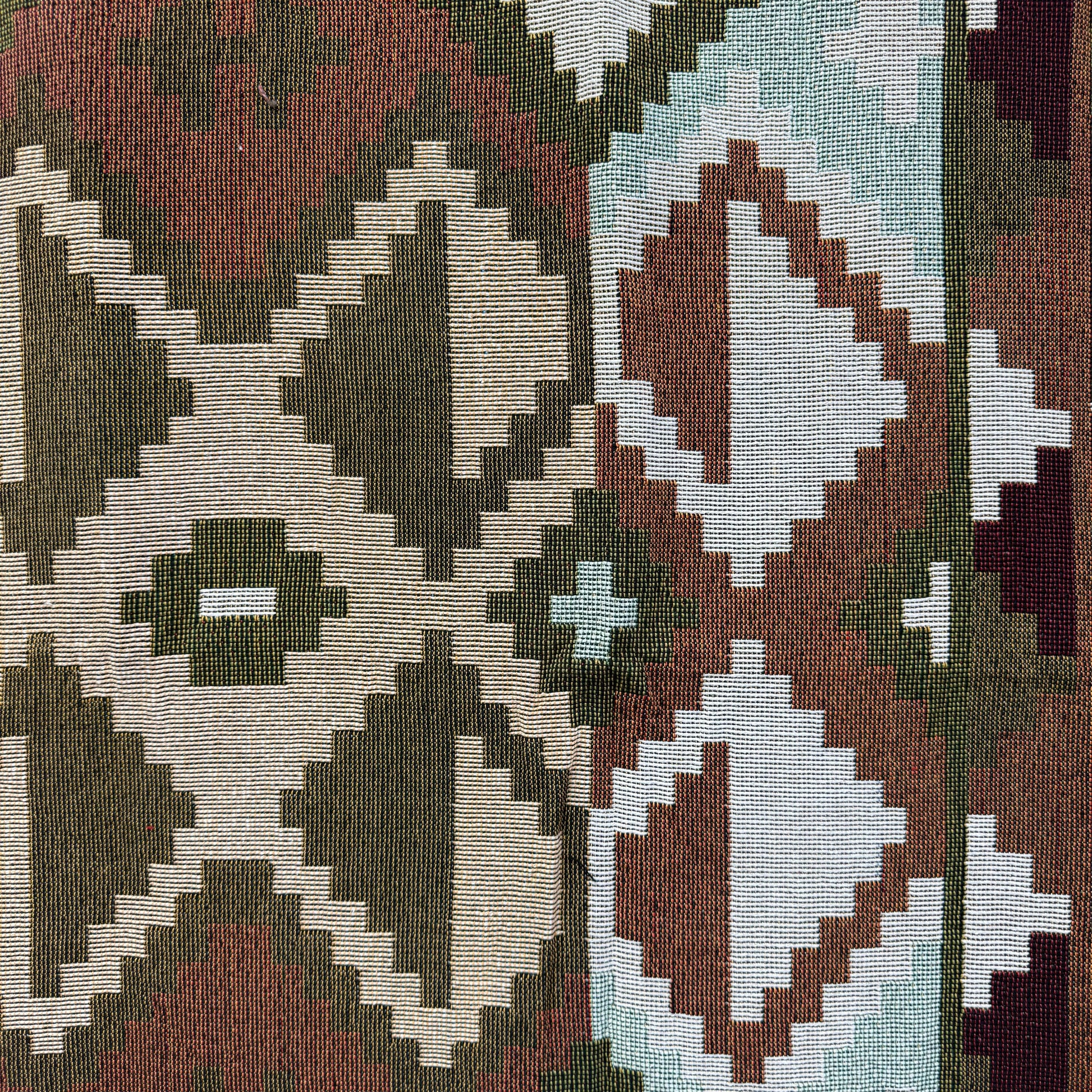Earthy Geometric Woven Tapestry Blanket | Modern Farmhouse Boho Wall Decor - Fucolina