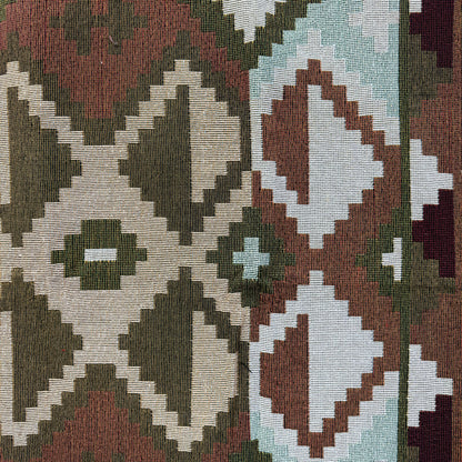 Earthy Geometric Woven Tapestry Blanket | Modern Farmhouse Boho Wall Decor - Fucolina