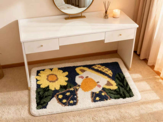 Cute cartoon duck flocking mat