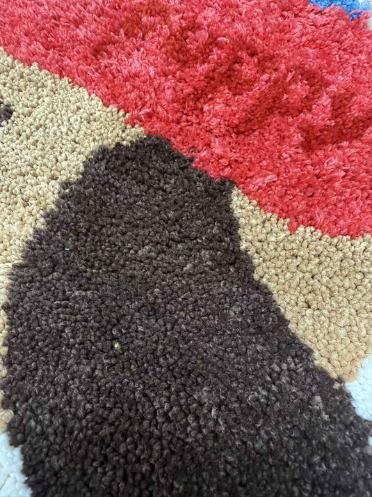 Trendy Skateboarding Dog-shaped Flocked Carpet