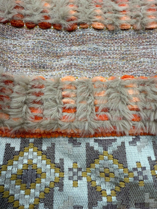 Ethnic - style Geometric - patterned Tassel Jacquard Throw Pillow (Warm Brown Retro Color) - Fucolina