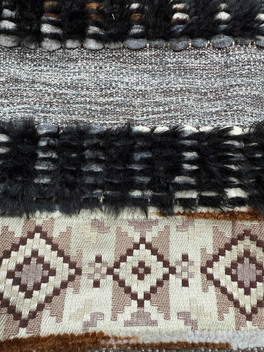 Ethnic - style Geometric - patterned Tassel Jacquard Throw Pillow (Gray - Brown Color) - Fucolina