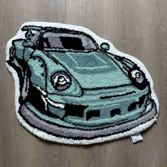 JDM Sports Car Tufted Rug | Automotive Fan Art Floor Mat for Garage & Bedroom - Fucolina