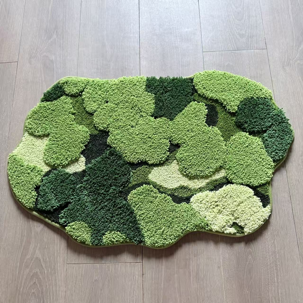 3D Moss Tufted Rug | Realistic Green Botanical Accent Floor Mat - Fucolina