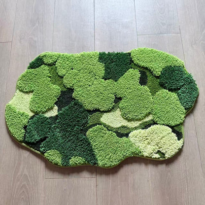 3D Moss Tufted Rug | Realistic Green Botanical Accent Floor Mat - Fucolina