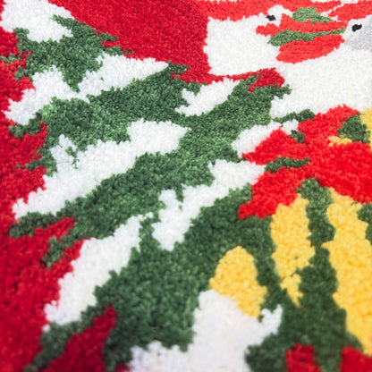 Vintage Christmas Snowman Tufted Rug | Festive Holiday Accent Floor Mat - Fucolina