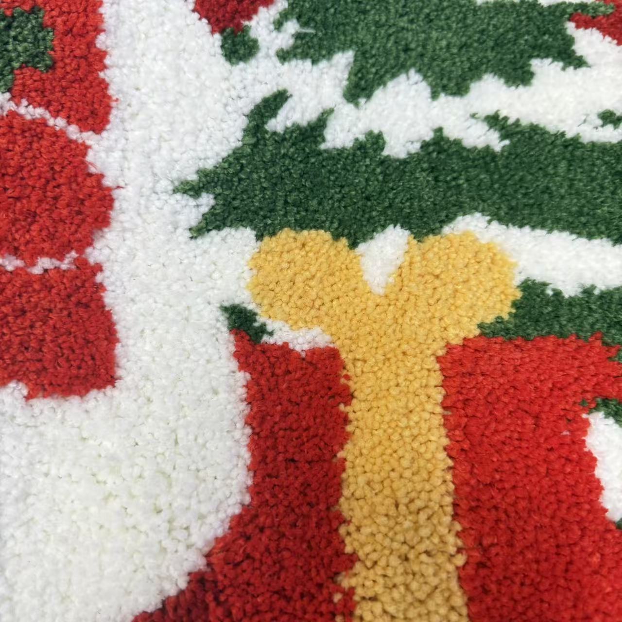 Vintage Christmas Snowman Tufted Rug | Festive Holiday Accent Floor Mat - Fucolina