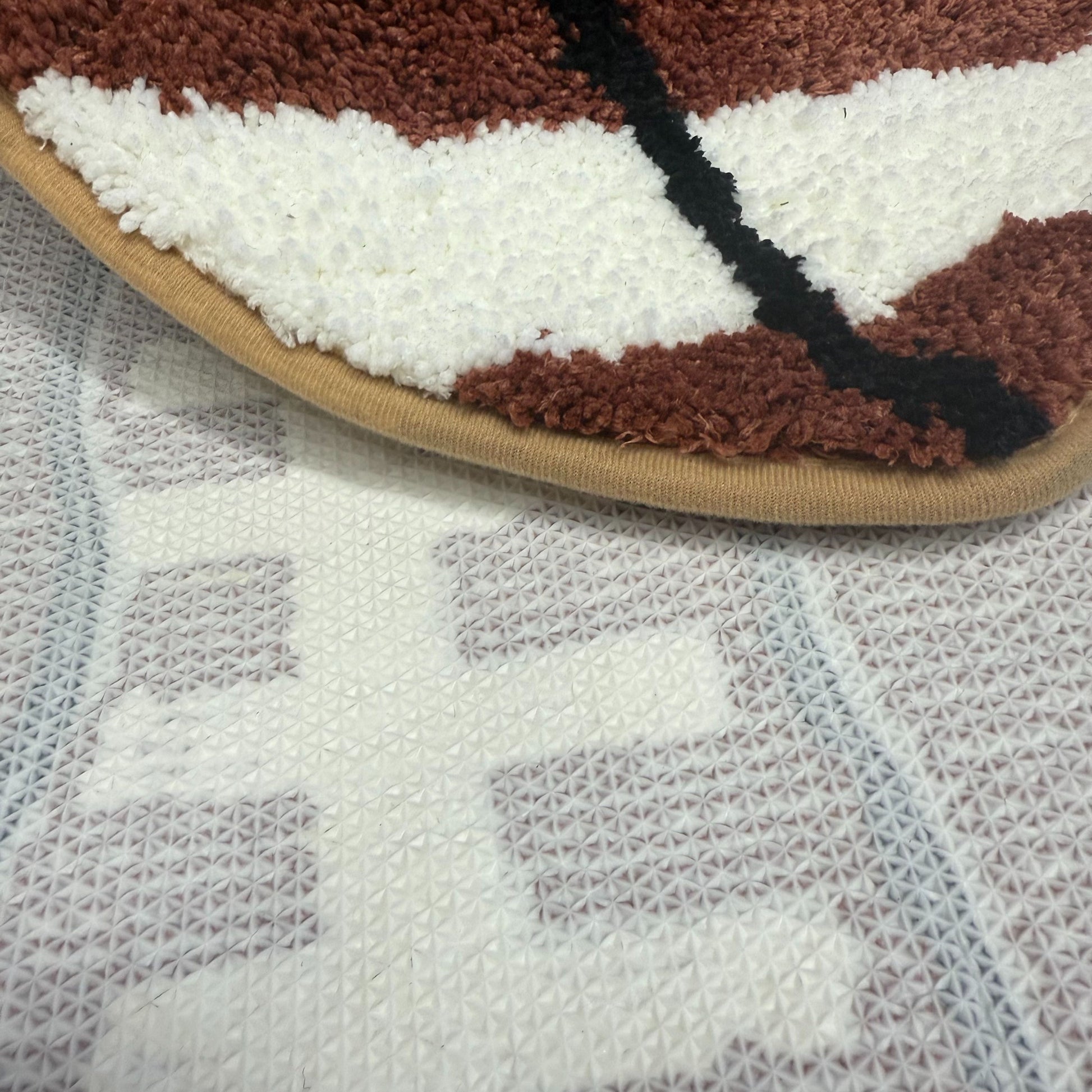 American Football Shaped Tufted Rug | Sports Theme Accent Mat for Kids Room & Man Cave - Fucolina