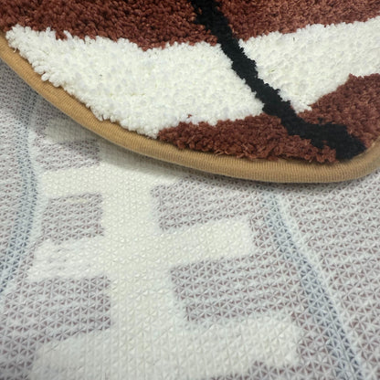 American Football Shaped Tufted Rug | Sports Theme Accent Mat for Kids Room & Man Cave - Fucolina
