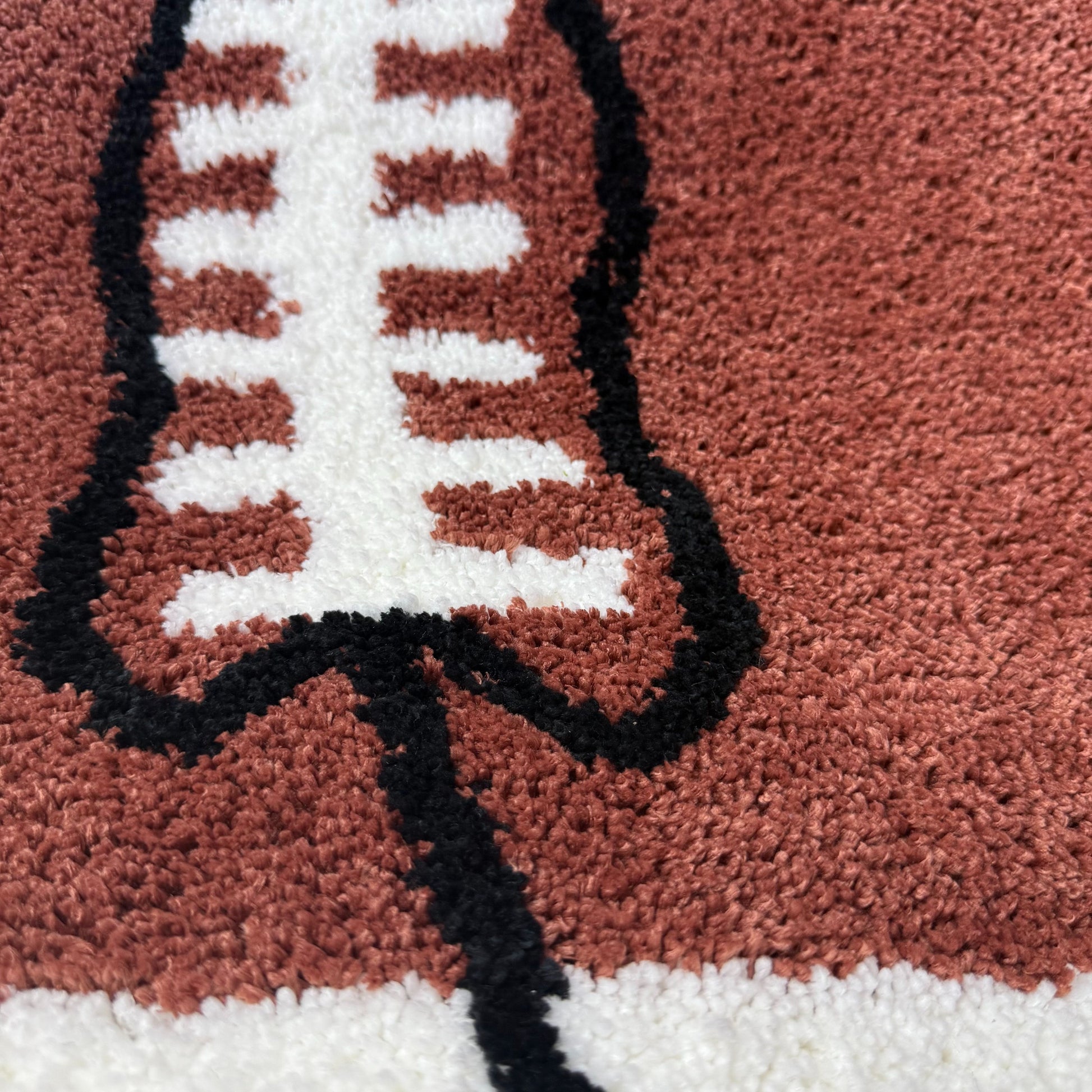 American Football Shaped Tufted Rug | Sports Theme Accent Mat for Kids Room & Man Cave - Fucolina