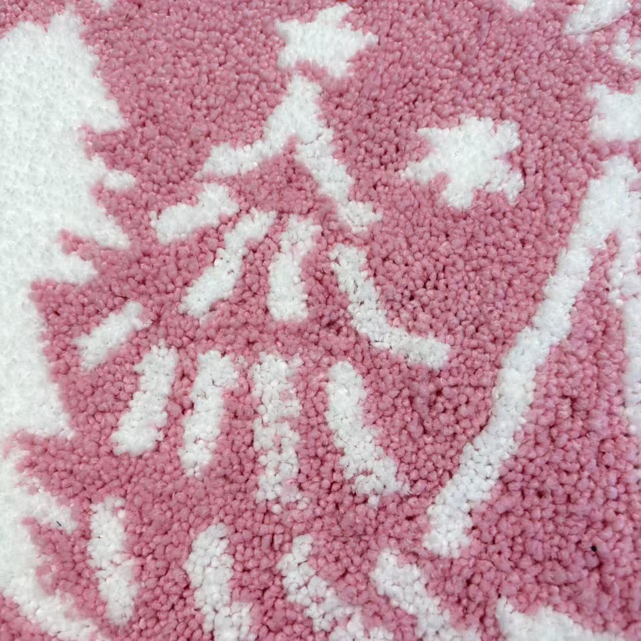 Pink "Merry Christmas" Tufted Rug | Danish Pastel Holiday Accent Mat - Fucolina