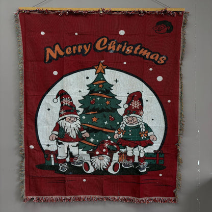Christmas Gnomes Woven Tapestry Blanket | Merry Christmas Wall Hanging Decor - Fucolina
