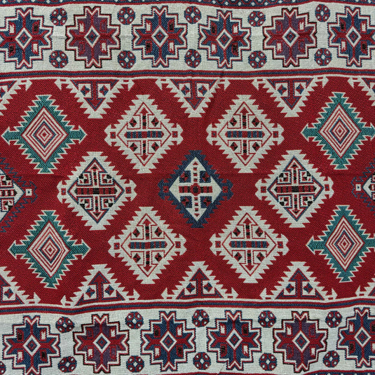 Bohemian Geometric Woven Tapestry Blanket | Kilim Style Tribal Wall Hanging - Fucolina