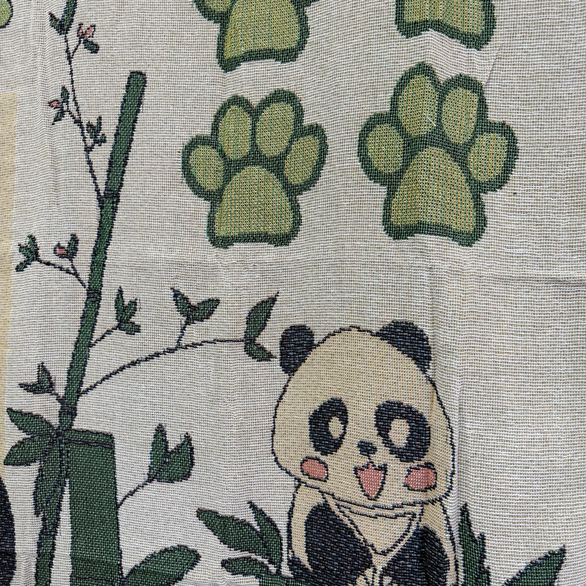 "Good Night Panda" Woven Tapestry Blanket | Cute Kawaii Kids Room & Nursery Decor - Fucolina