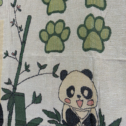 "Good Night Panda" Woven Tapestry Blanket | Cute Kawaii Kids Room & Nursery Decor - Fucolina