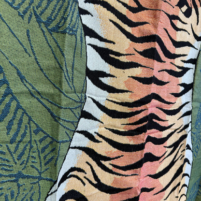 "Tiger Rug" Graphic Woven Tapestry | Jungle Cat Bohemian Wall Hanging - Fucolina