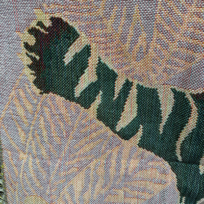 "Tiger Rug" Graphic Woven Tapestry | Jungle Cat Bohemian Wall Hanging - Fucolina