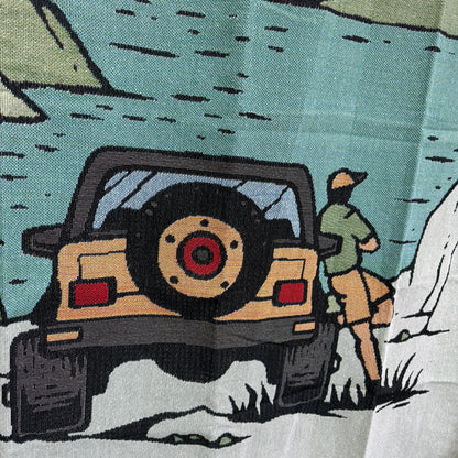 "Have a Nice Day" Woven Tapestry Blanket | Retro Off-Road Adventure Decor - Fucolina