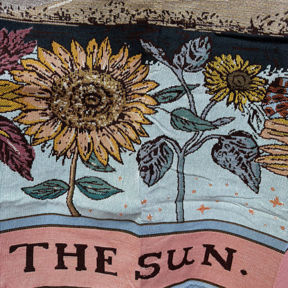 "The Sun" Tarot Card Woven Tapestry | Celestial Mystical Boho Wall Hanging - Fucolina