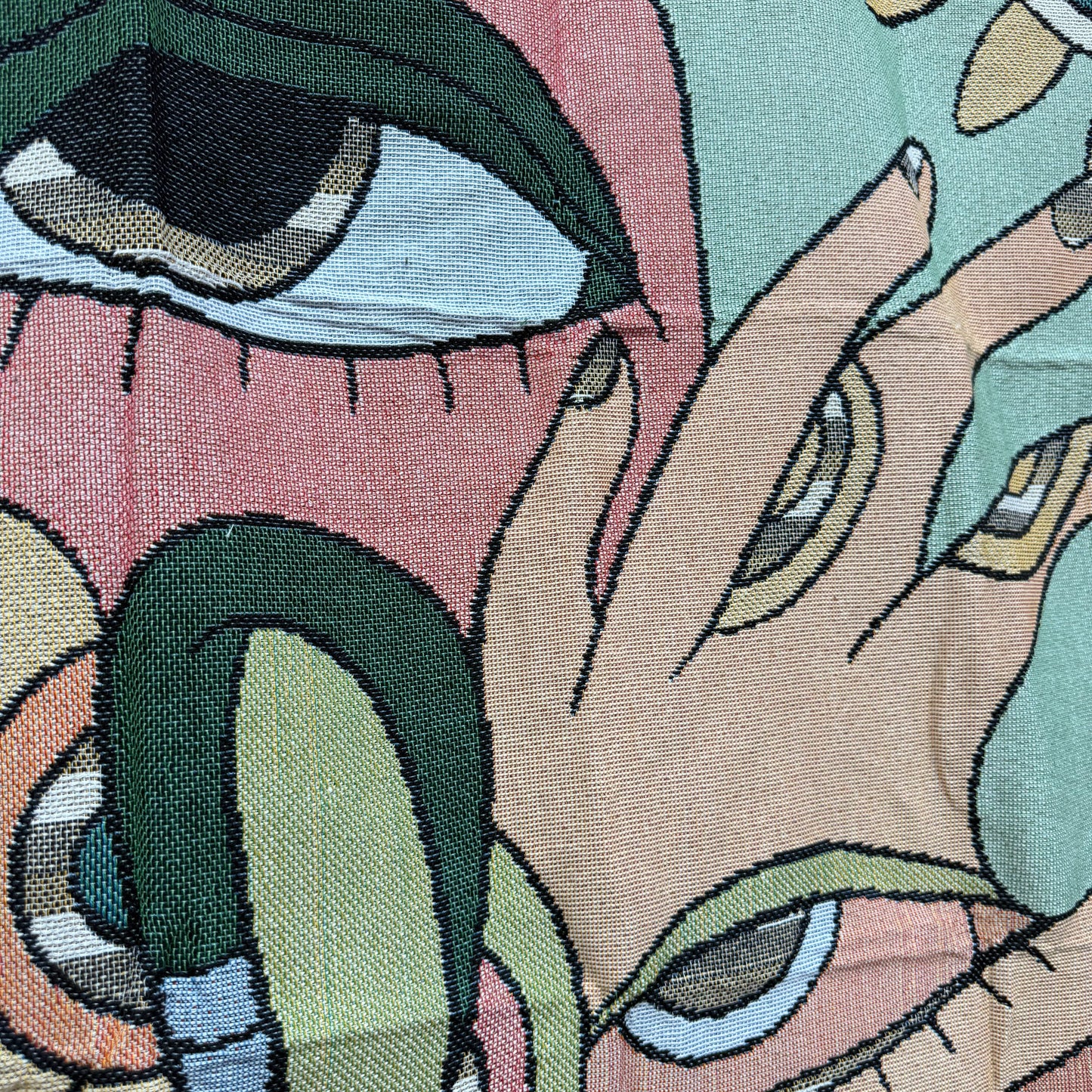 Abstract Faces & Hands Woven Tapestry | Modern Picasso Inspired Wall Art - Fucolina