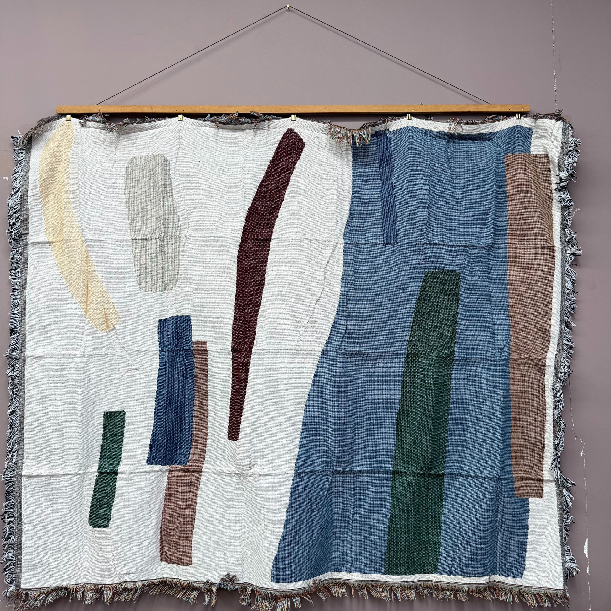 "Composition" Abstract Woven Tapestry | Modern Minimalist Wall Art Blanket - Fucolina
