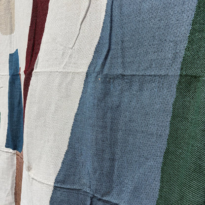 "Composition" Abstract Woven Tapestry | Modern Minimalist Wall Art Blanket - Fucolina