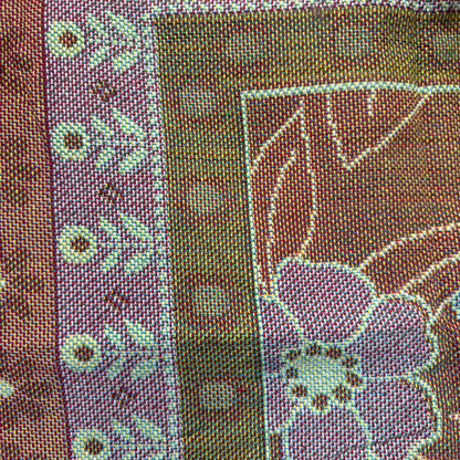Retro 70s Floral Woven Blanket | Vintage Flower Power Tapestry Wall Hanging - Fucolina
