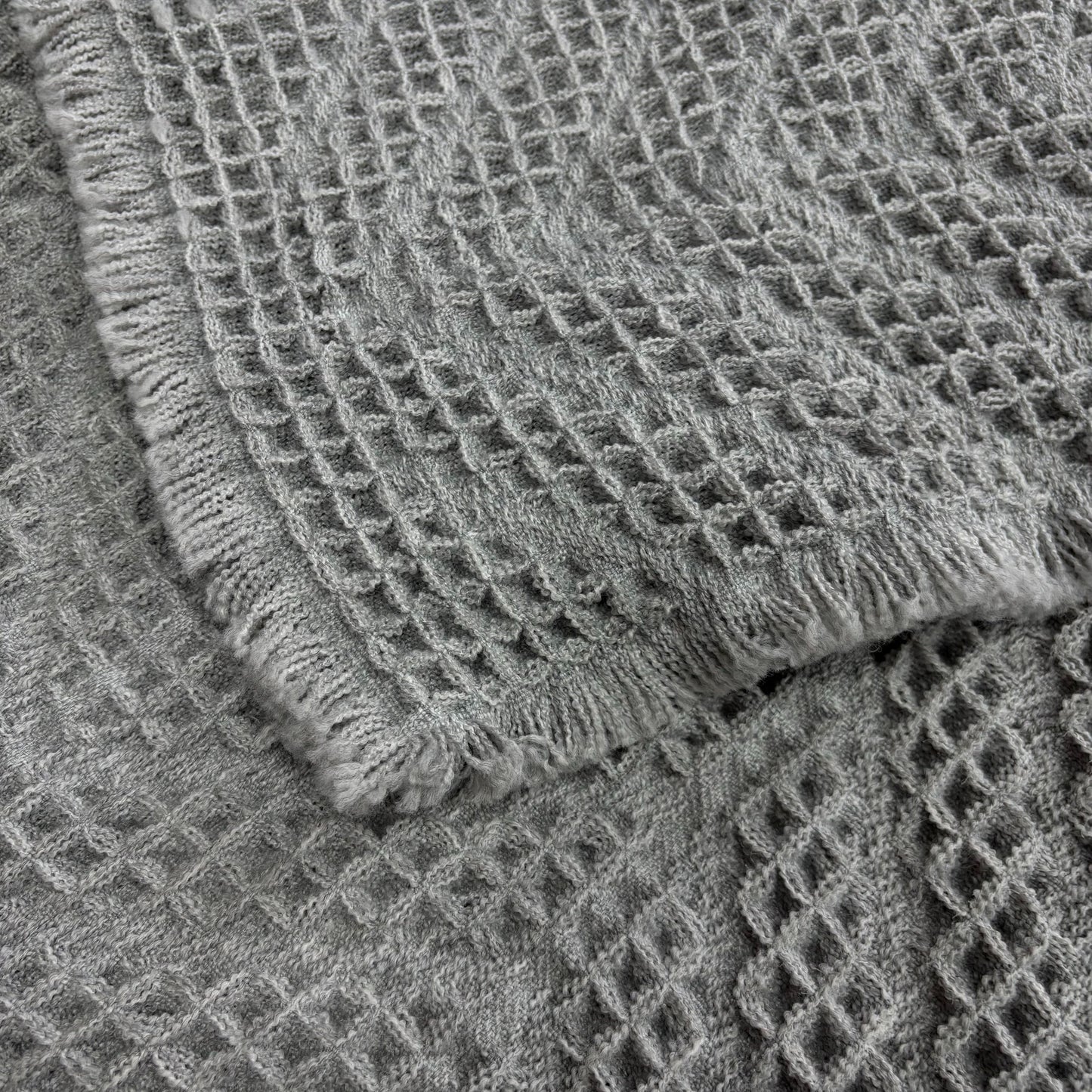 Grey Geometric Textured Woven Mat | Chevron Pattern Placemat or Tea Towel - Fucolina