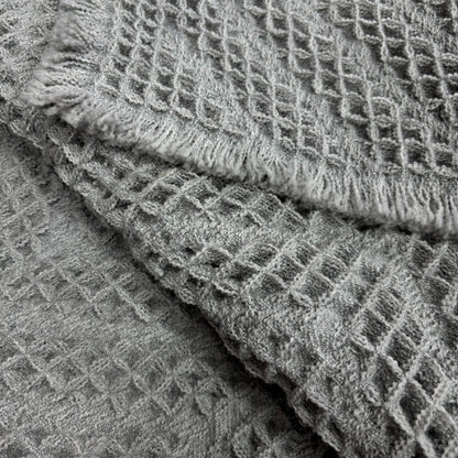 Grey Geometric Textured Woven Mat | Chevron Pattern Placemat or Tea Towel - Fucolina