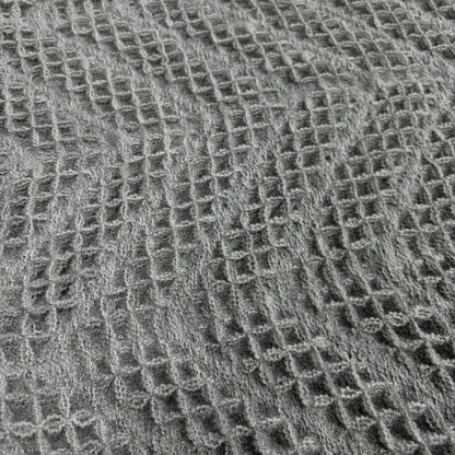 Grey Geometric Textured Woven Mat | Chevron Pattern Placemat or Tea Towel - Fucolina