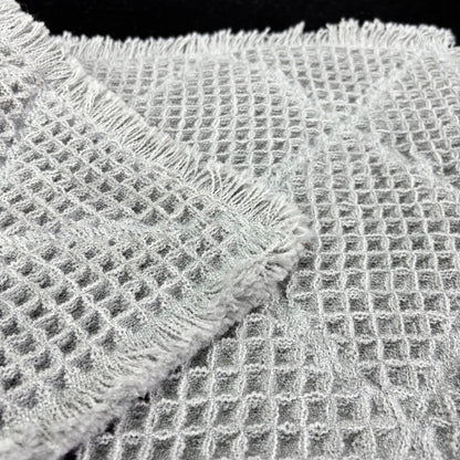 Light Grey Diamond Waffle Weave Mat | Geometric Placemat or Tea Towel - Fucolina