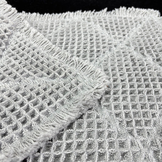 Light Grey Diamond Waffle Weave Mat | Geometric Placemat or Tea Towel - Fucolina