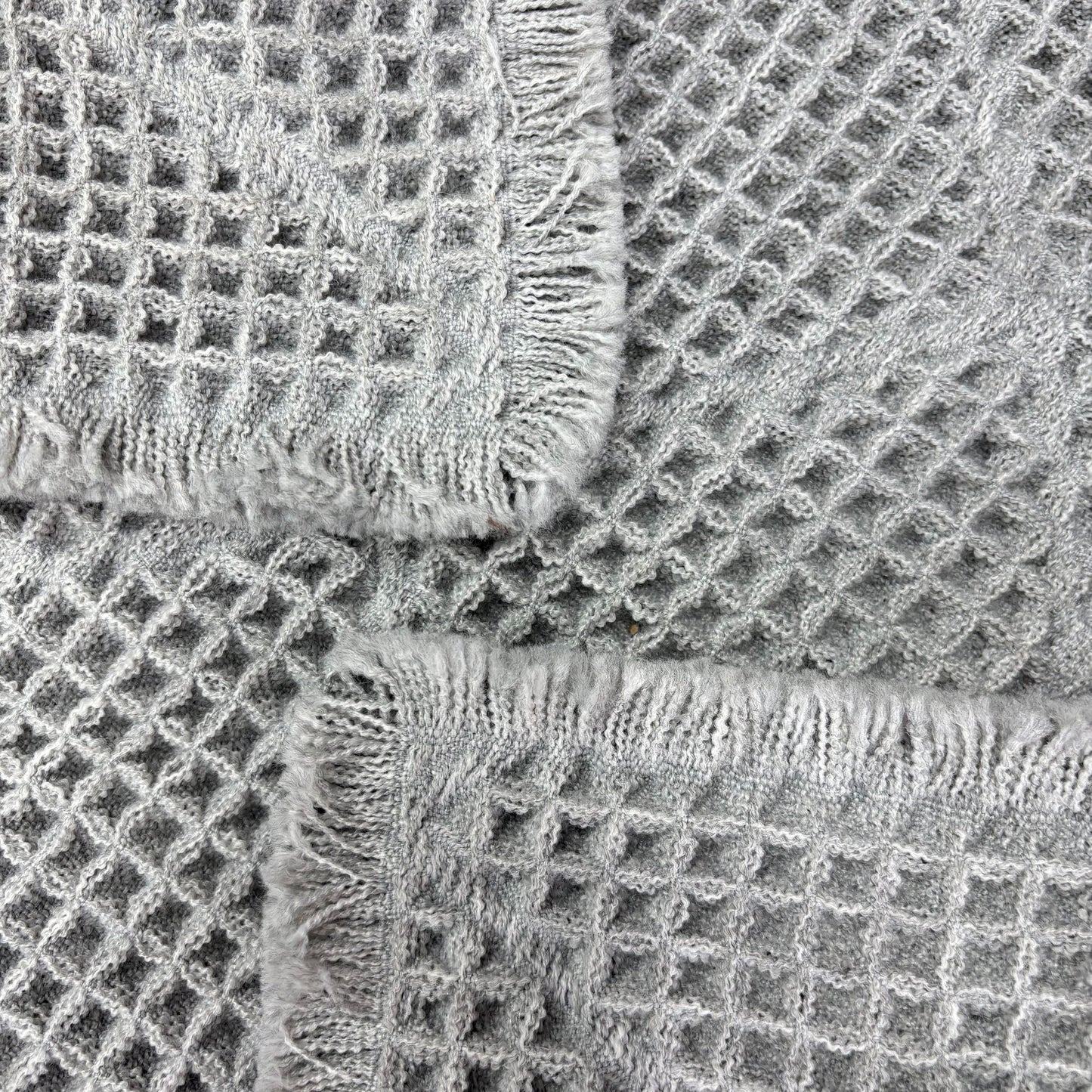Light Grey Diamond Waffle Weave Mat | Geometric Placemat or Tea Towel - Fucolina