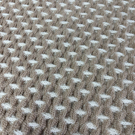 Brown and White Waffle Weave Mat | Kitchen Dining Room Floor Mat or Bedroom Area Rug - Fucolina